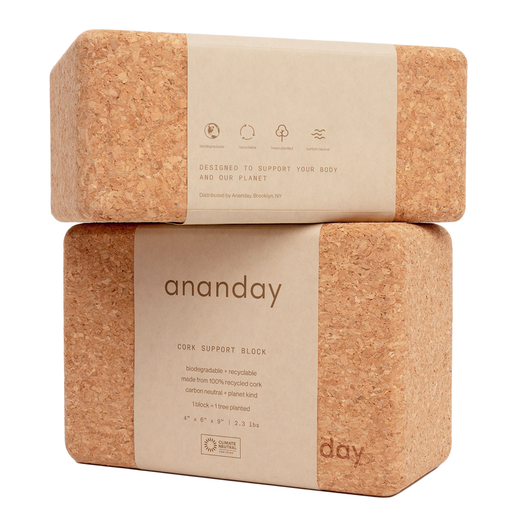 Ananday Cork Yoga Block Set transp