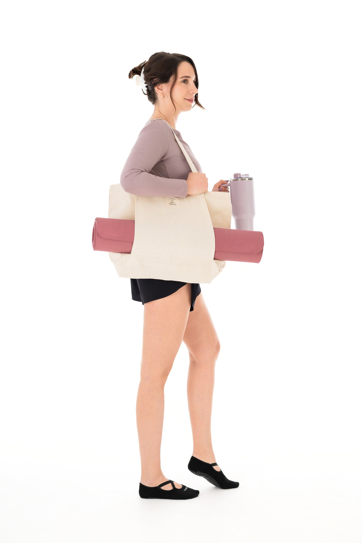 Kaydırmaz Pamuklu Yoga ve Pilates Çorabı - Siyah