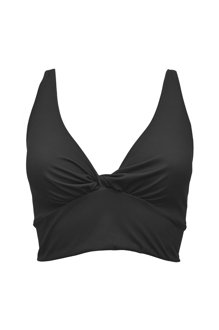 Lezat black ada organic cotton twist around sports bra