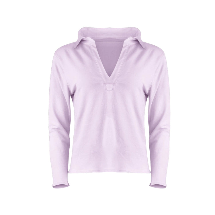 Lezat khloe cotton v neck henley quartz