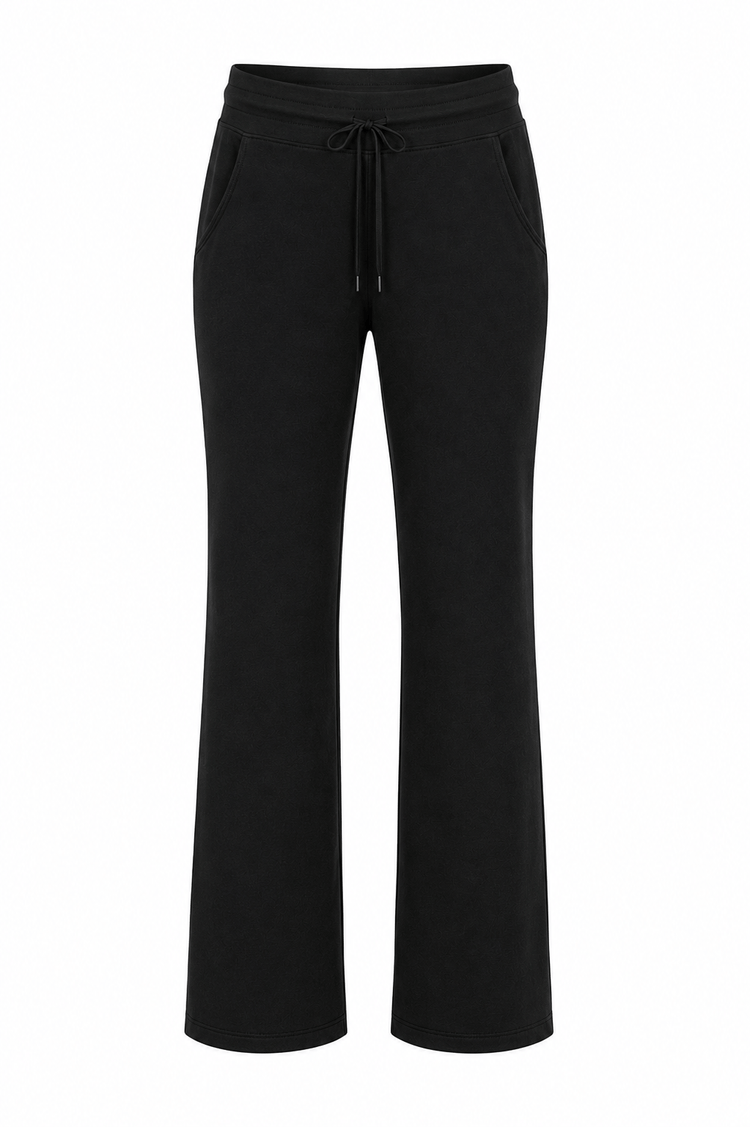 Lezat black taylor organic cotton wide leg pocketed pant