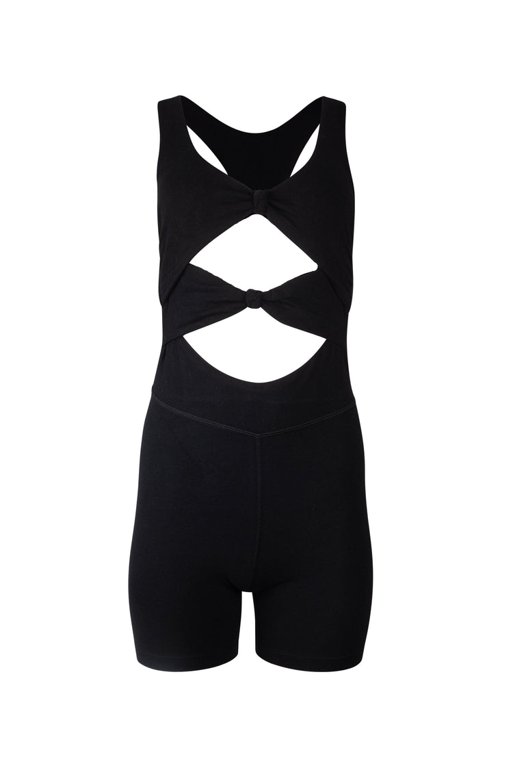 Lezat rompers black tara organic cotton cut out onesie