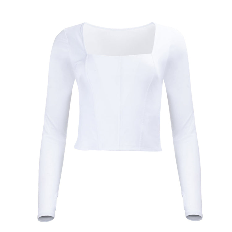 Lezat sweatpants hailey mesh and cotton long sleeve top blanc