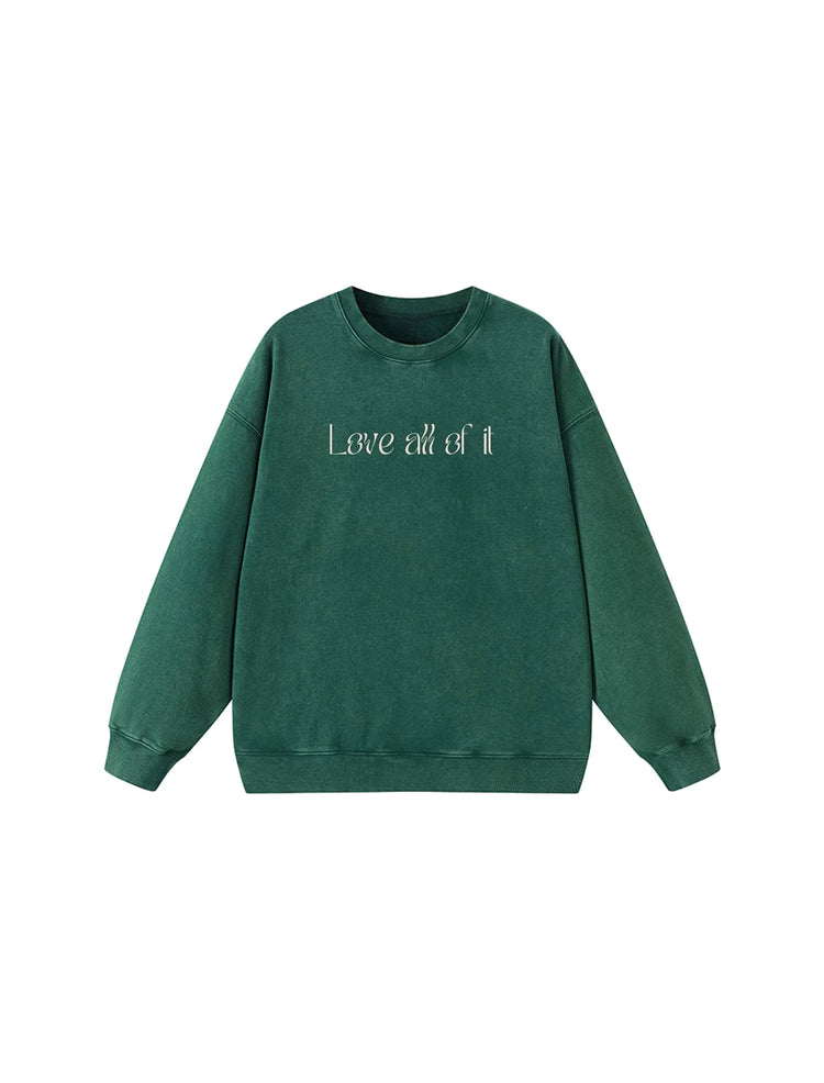 Lezat green love all of it sammie cotton sweatshirt