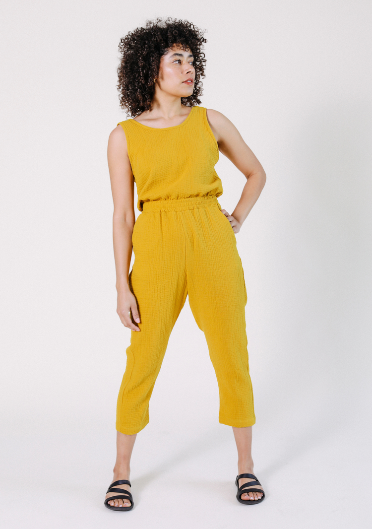 POPLINEN Jameela Organic Cotton Jumpsuit - Golden