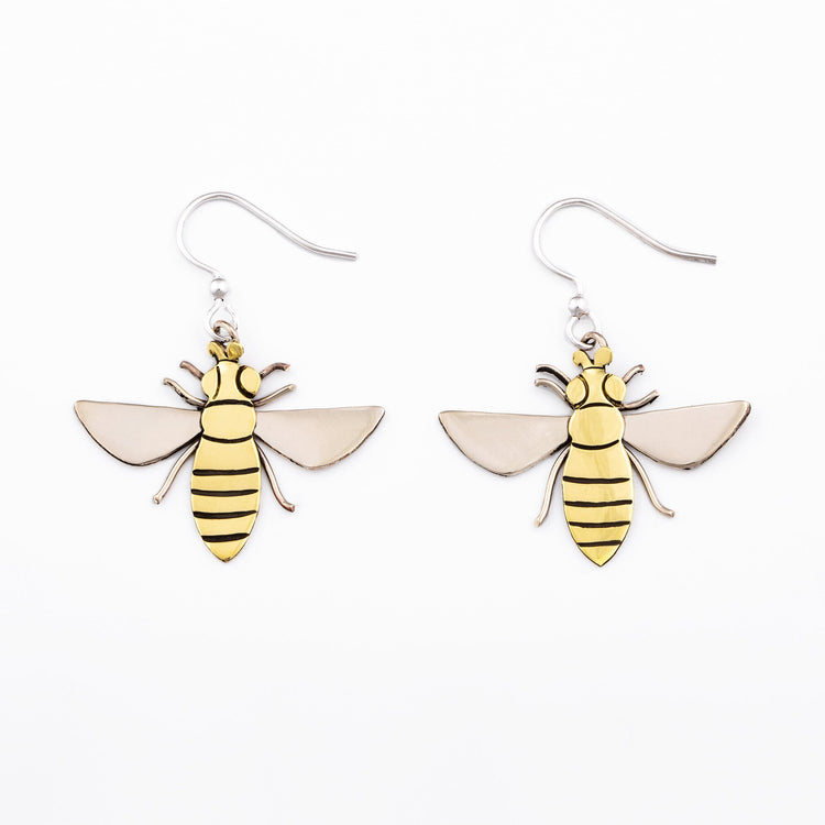 Queen Bee earrings, front view
