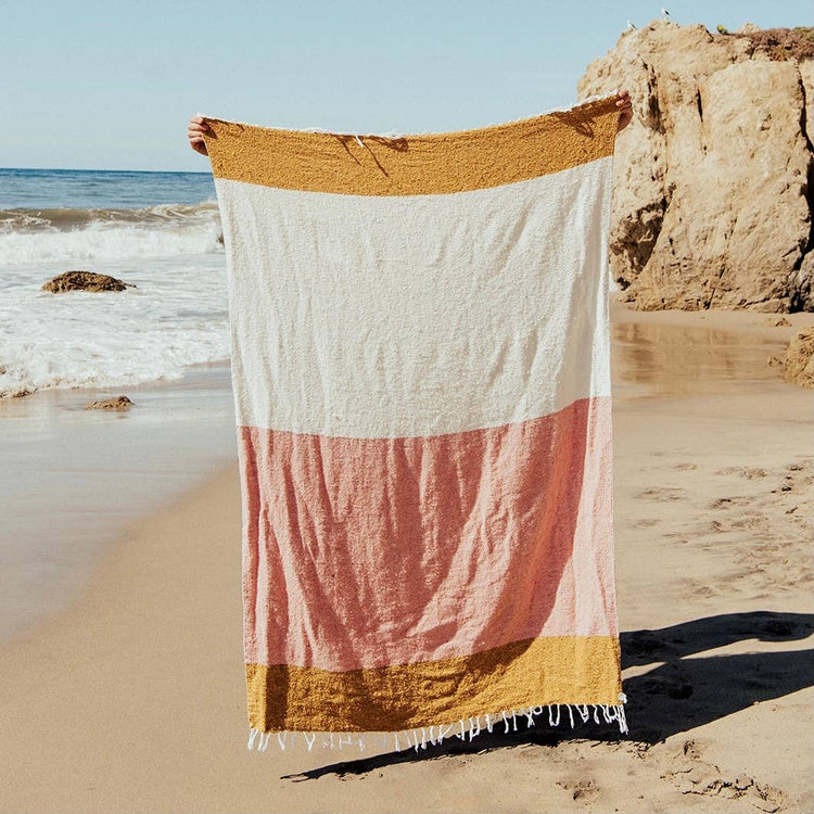 Sundream sunrise sustainable recycled throw blanket upcycled reimagined mexican throws sundream
